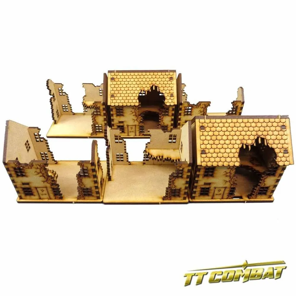 15mm Ruined Town House Set - WW2 Scenics