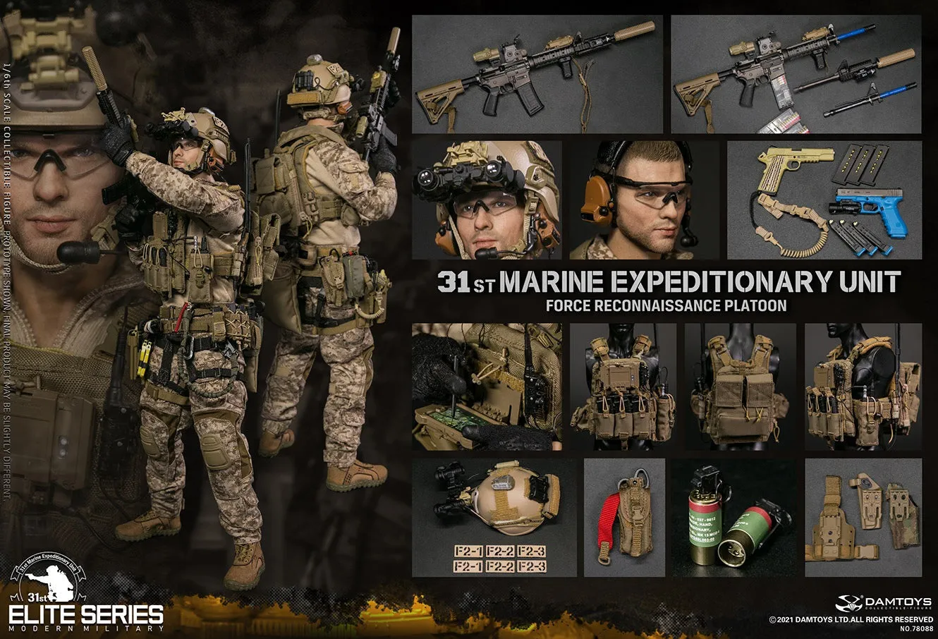 31st Marine Expeditionary Unit - Tan Combat Boots (Foot Type)