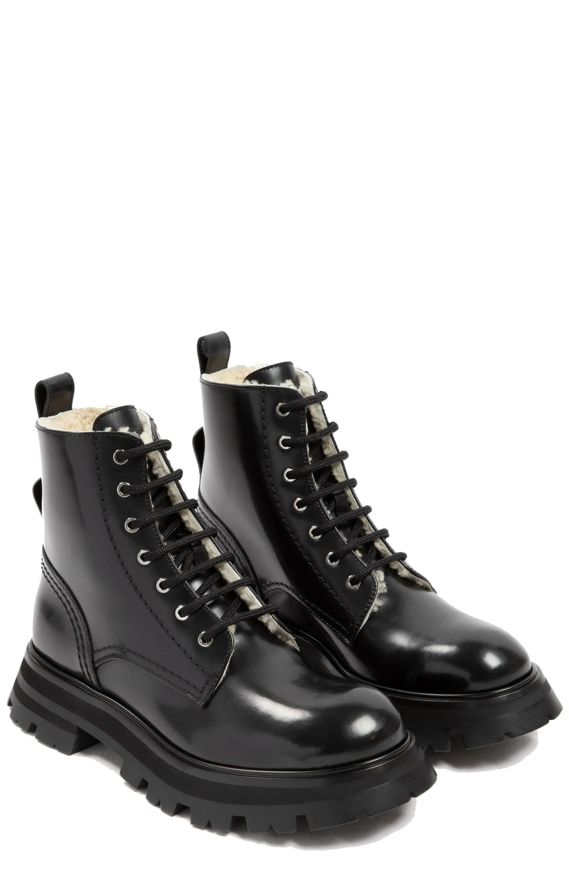 Alexander McQueen Lug Sole Lace-Up Combat Boots