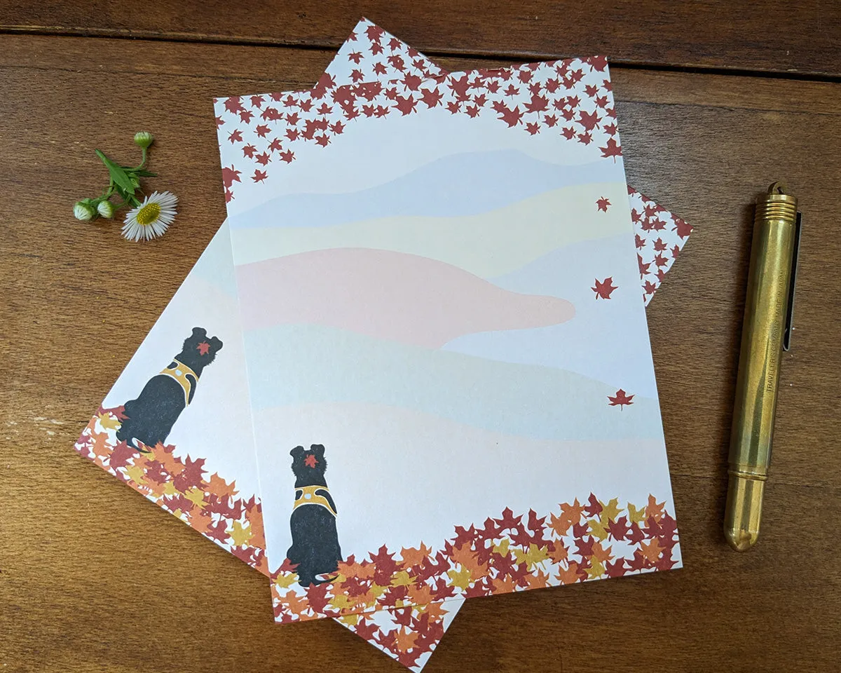 Autumn Hiking Pup Notepad
