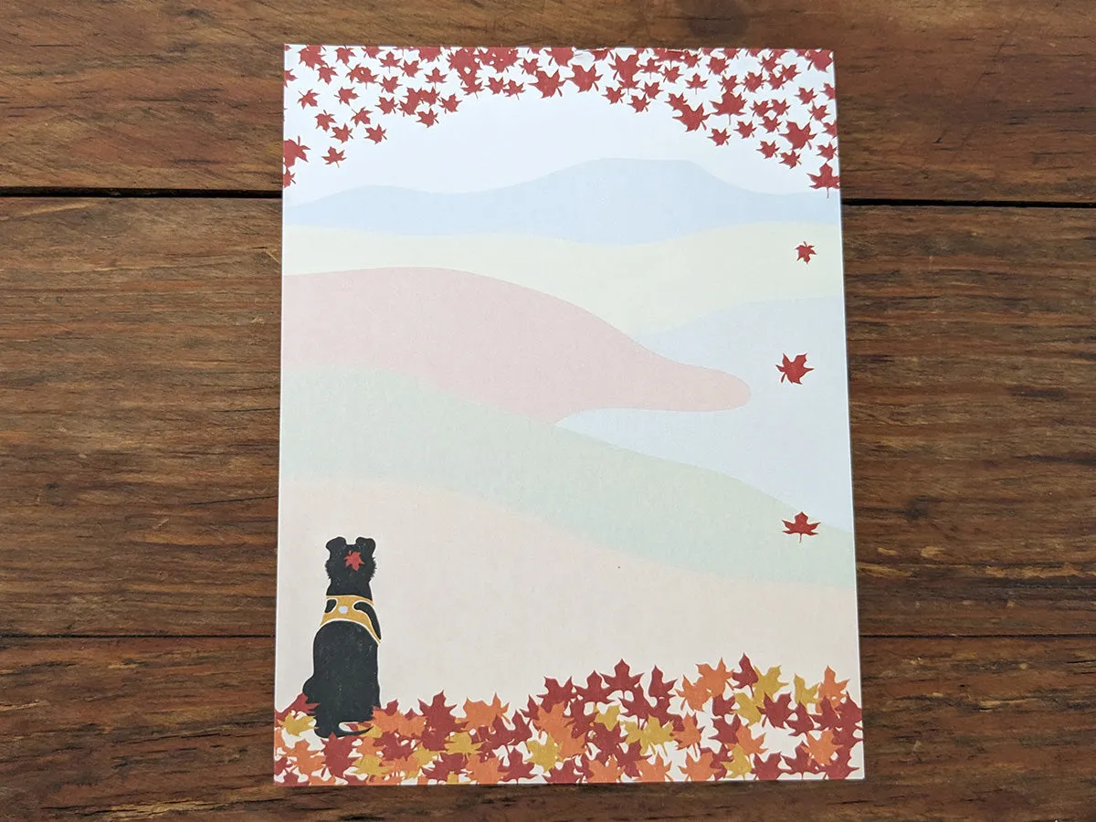 Autumn Hiking Pup Notepad