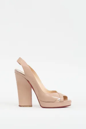 Beige Patent Marpoil 120 Platform Heel