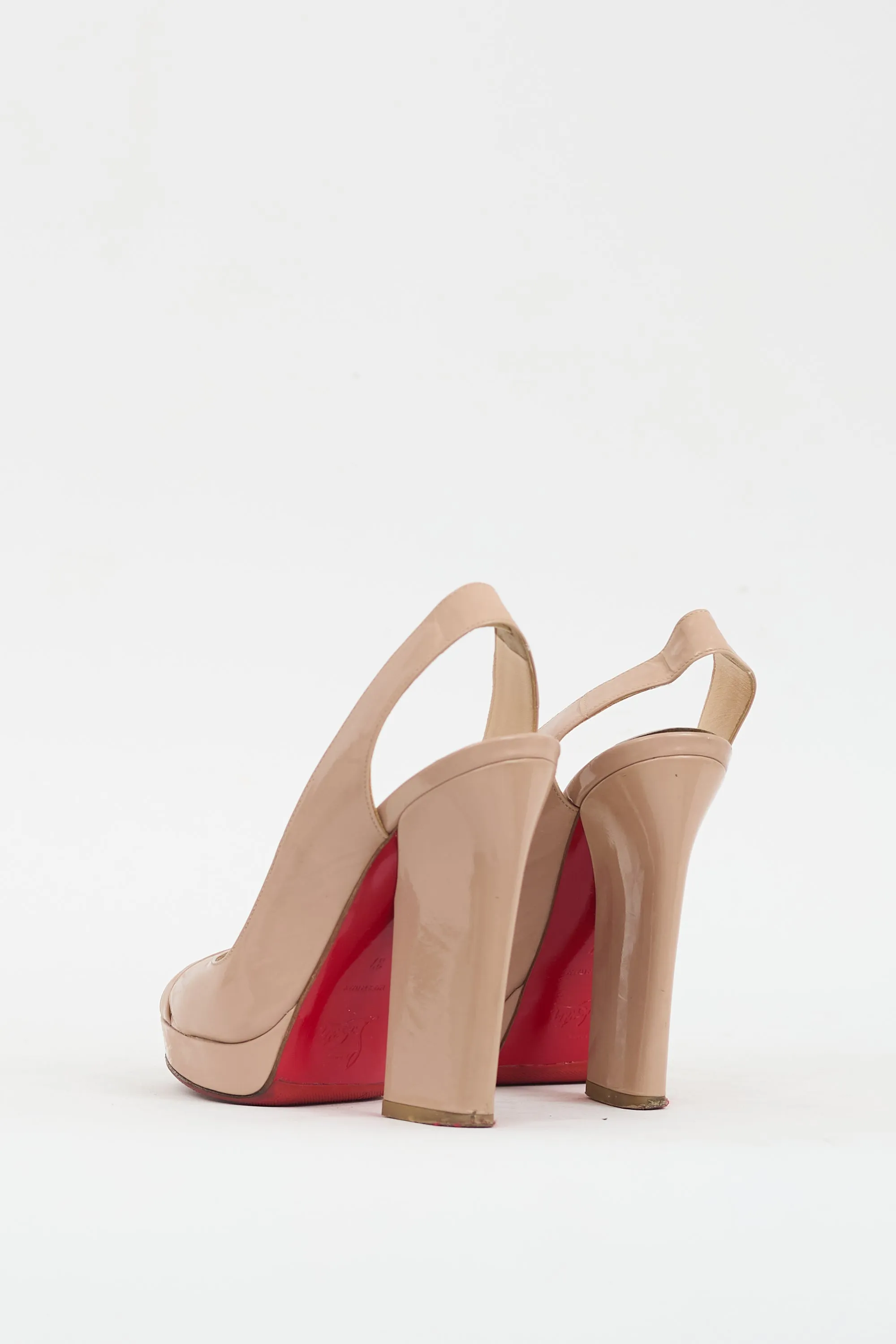 Beige Patent Marpoil 120 Platform Heel