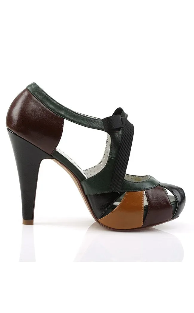 BETTIE-19 Tan Multi Faux Leather Heels