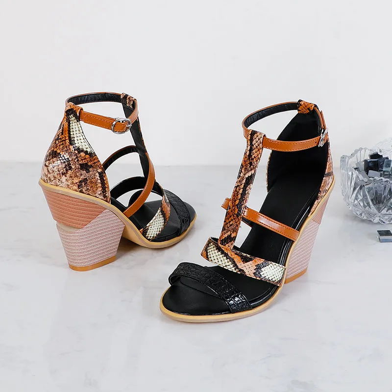 Bigsizeheels Fashion Peep-toe Platform High Heels - Brown