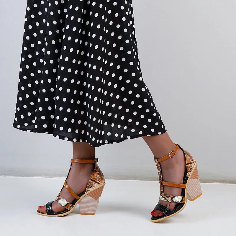 Bigsizeheels Fashion Peep-toe Platform High Heels - Brown