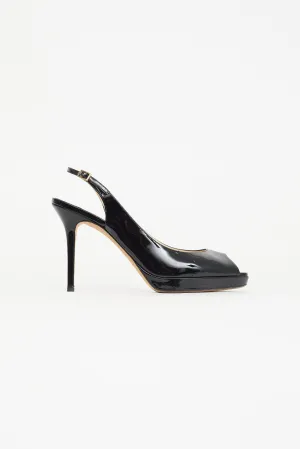 Black Patent Leather Nova 100 Slingback Heel