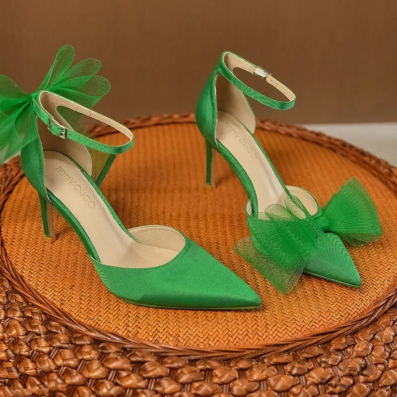 Bow Decor Heeled Pumps