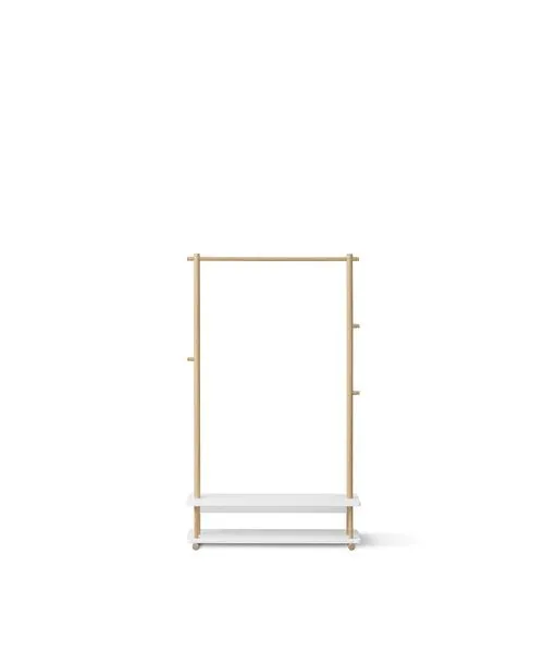 Camp clothes rail, white/oak