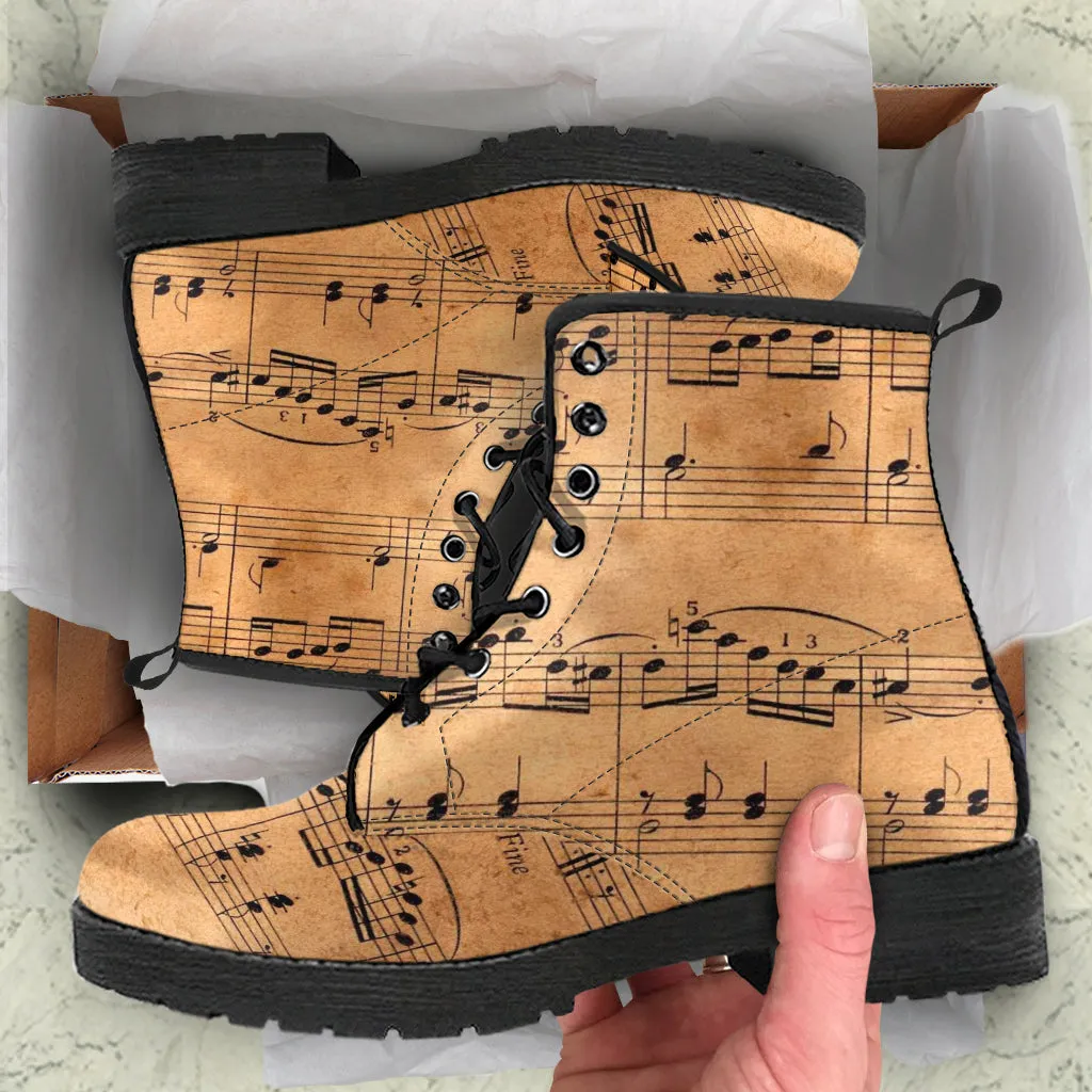 Combat Boots - Grunge Vintage Style Musician #101 | Unisex Adult Shoes, Vegan Leather Handmade Lace Up Boots, Custom Shoes Boho, Gift Idea