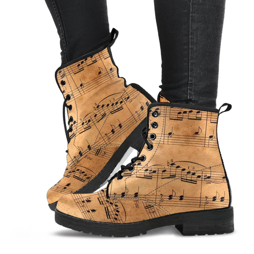 Combat Boots - Grunge Vintage Style Musician #101 | Unisex Adult Shoes, Vegan Leather Handmade Lace Up Boots, Custom Shoes Boho, Gift Idea