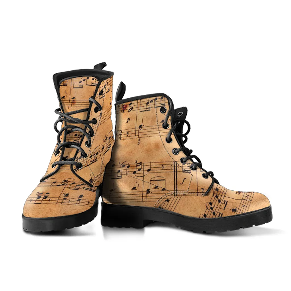 Combat Boots - Grunge Vintage Style Musician #101 | Unisex Adult Shoes, Vegan Leather Handmade Lace Up Boots, Custom Shoes Boho, Gift Idea