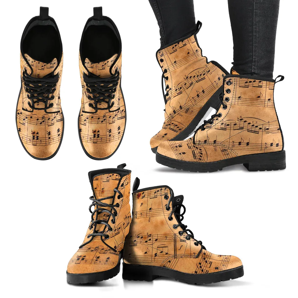 Combat Boots - Grunge Vintage Style Musician #101 | Unisex Adult Shoes, Vegan Leather Handmade Lace Up Boots, Custom Shoes Boho, Gift Idea