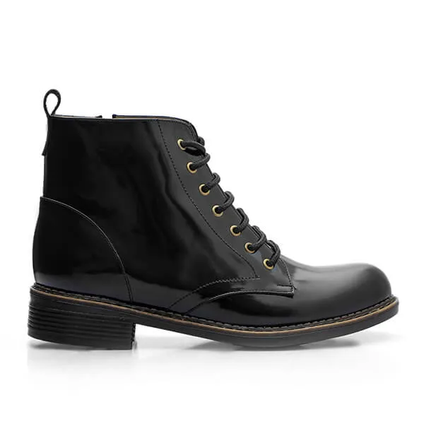 Combat Varnish Leather Boots