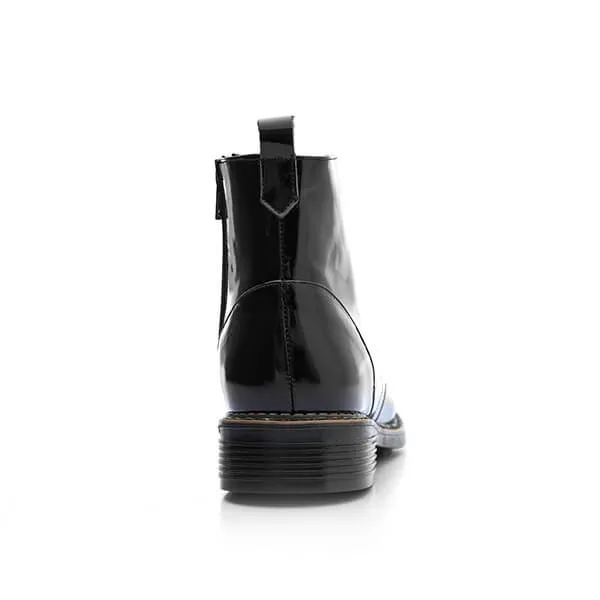 Combat Varnish Leather Boots