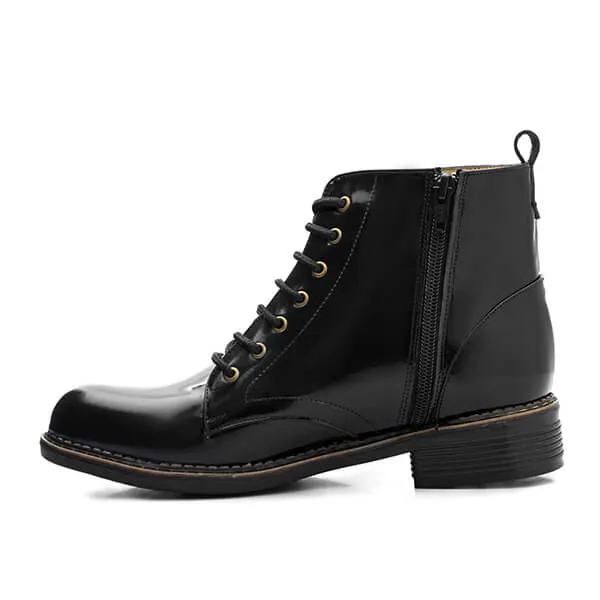 Combat Varnish Leather Boots