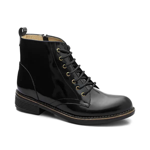 Combat Varnish Leather Boots