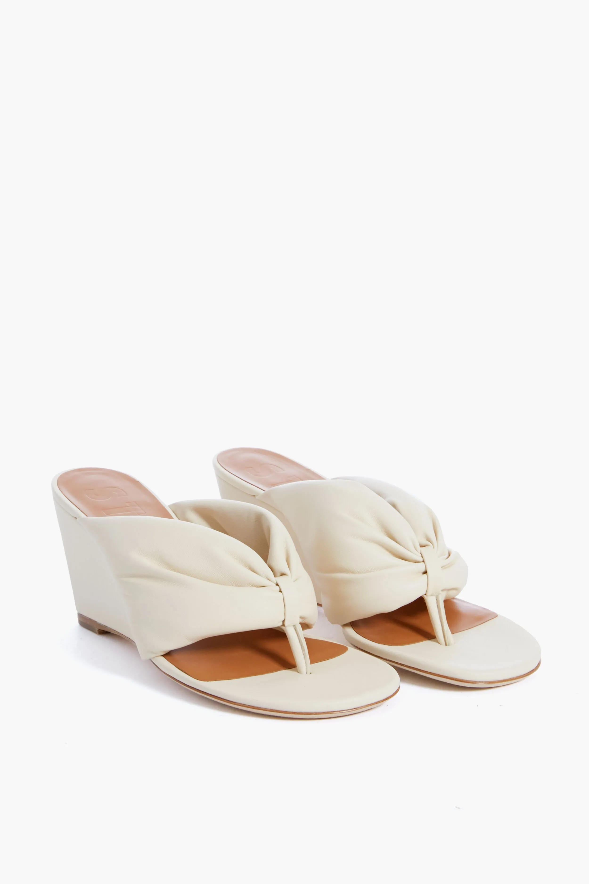 Cream Dahlia Wedge Sandal