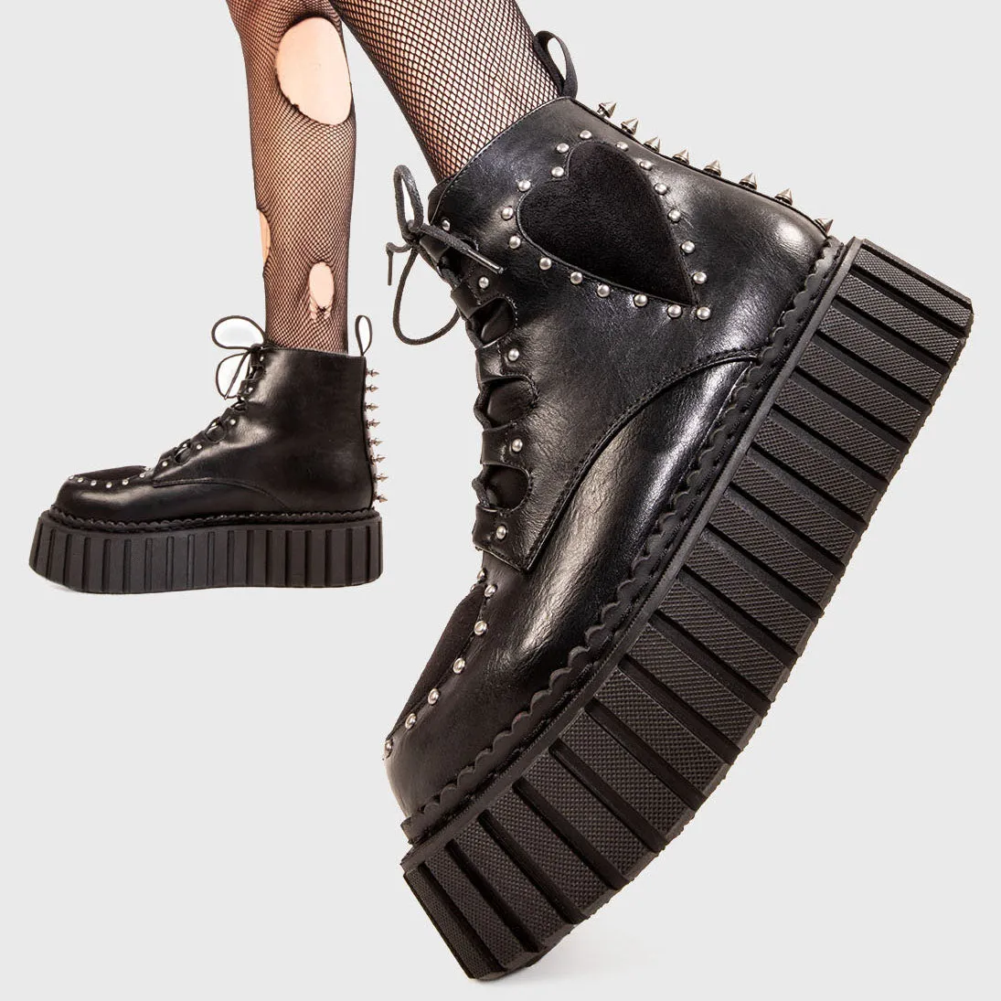 Cross Your Heart Chunky Ankle Creeper Boots