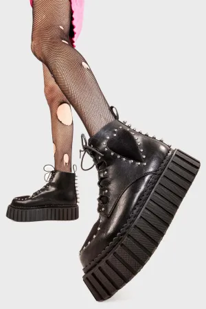 Cross Your Heart Chunky Ankle Creeper Boots