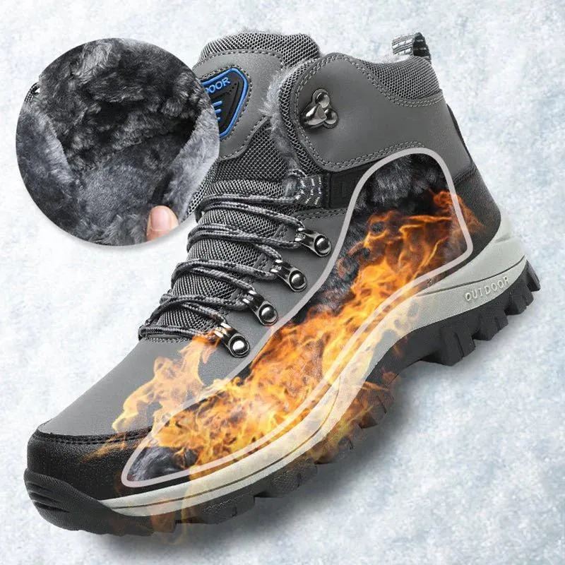 Cuzcare Orthopedic Boots for Men Warm Plus Hiking Lace-up Boots