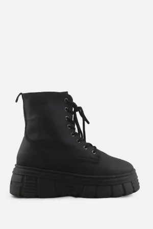 Diana B Zipper Laces Combat Ankle Boots | 100% Authentic Leather