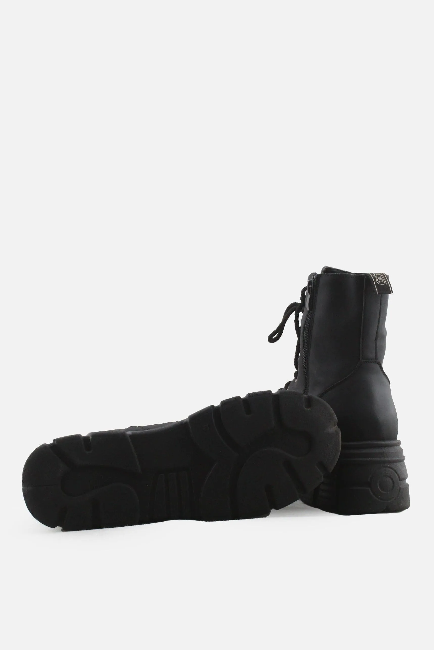 Diana B Zipper Laces Combat Ankle Boots | 100% Authentic Leather