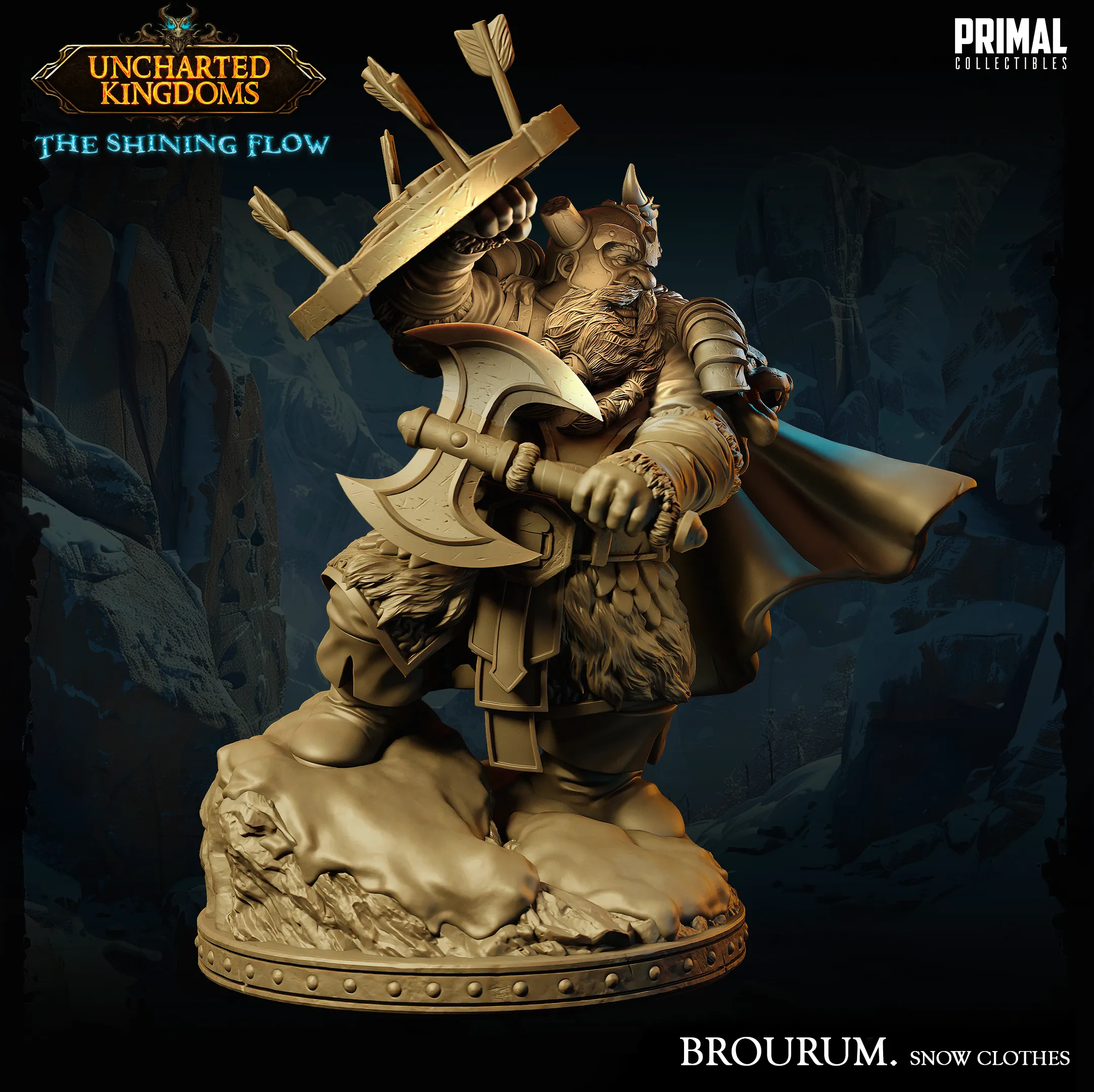 DNDUK - Bruenor Battlehammer (Snow) - Brourum Axedelver - Male Shield Dwarf miniature