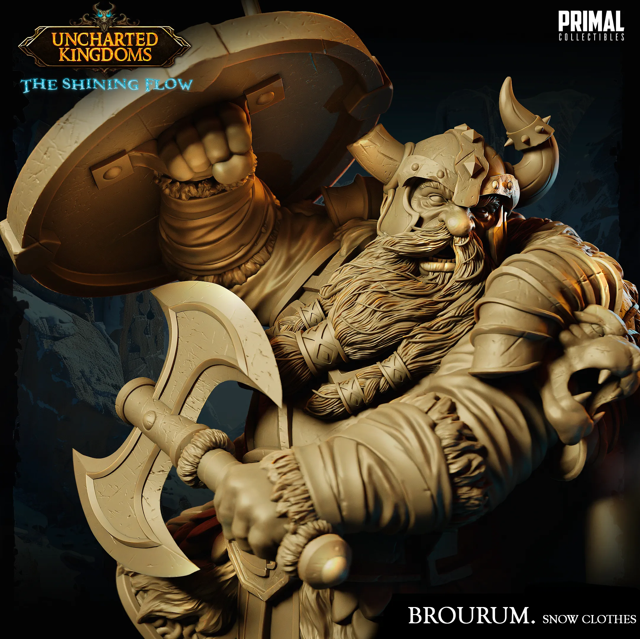 DNDUK - Bruenor Battlehammer (Snow) - Brourum Axedelver - Male Shield Dwarf miniature