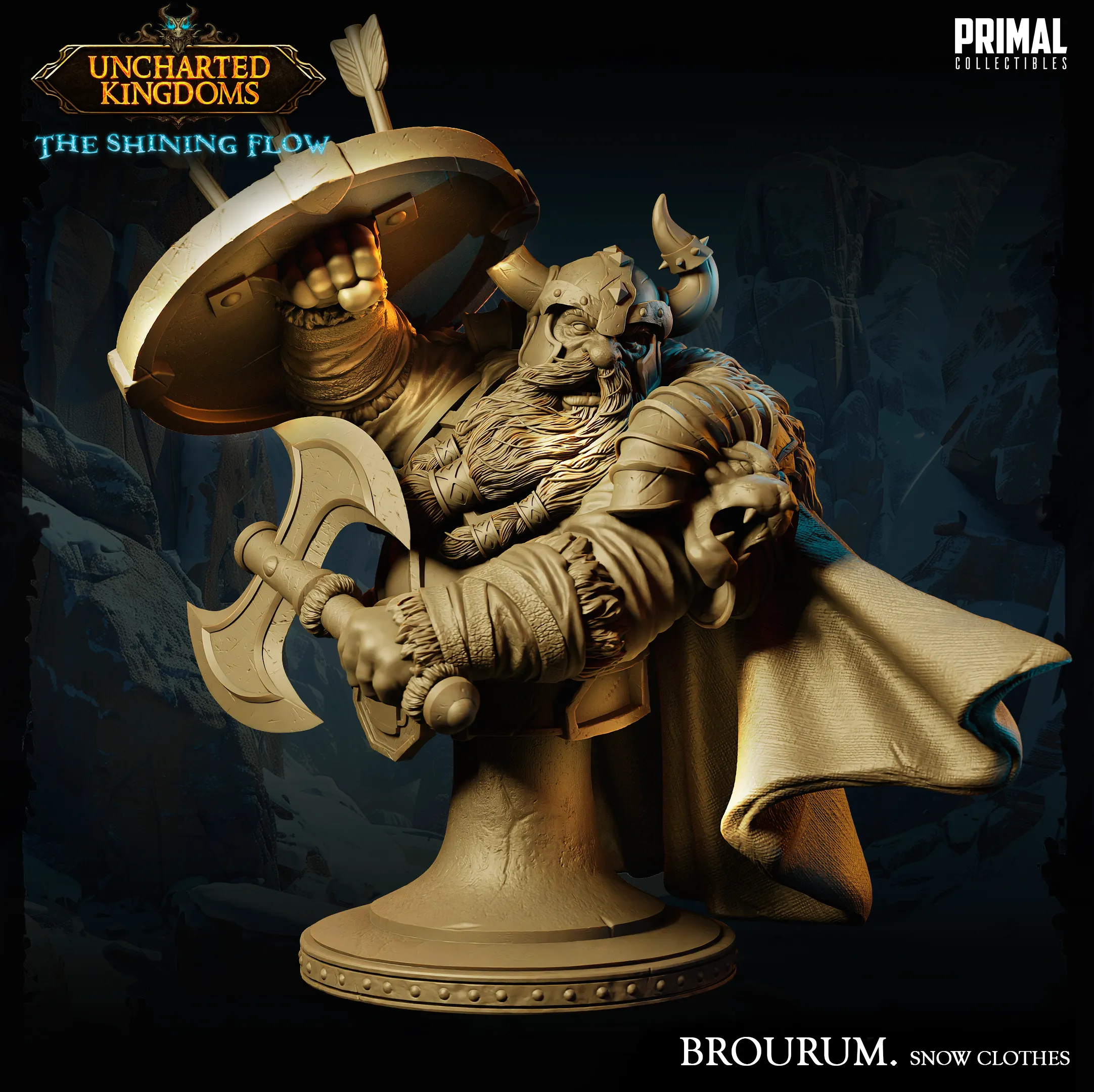 DNDUK - Bruenor Battlehammer (Snow) - Brourum Axedelver - Male Shield Dwarf miniature