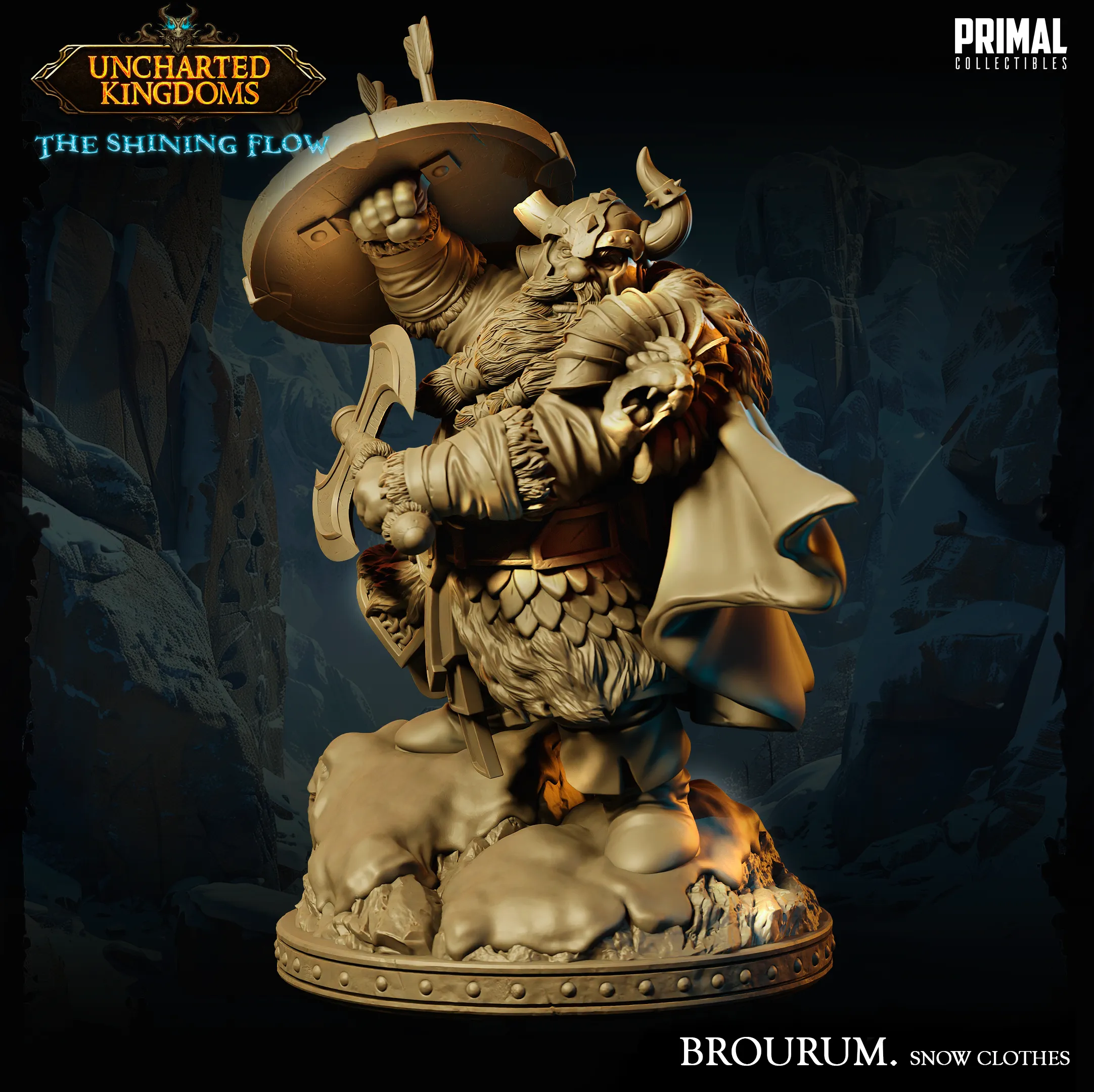 DNDUK - Bruenor Battlehammer (Snow) - Brourum Axedelver - Male Shield Dwarf miniature