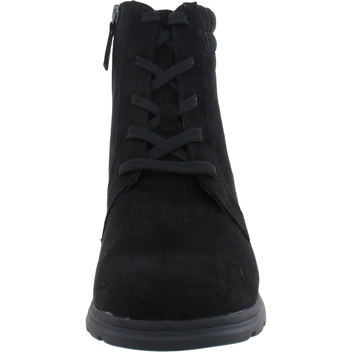 Dr. Scholl's Shoes Womens Networking Faux Suede Ankle Combat & Lace-up Boots