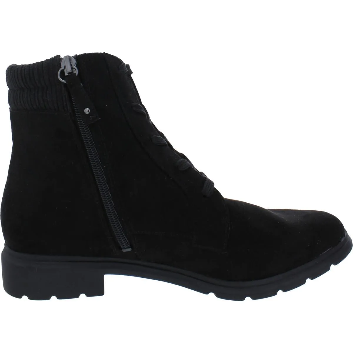 Dr. Scholl's Shoes Womens Networking Faux Suede Ankle Combat & Lace-up Boots