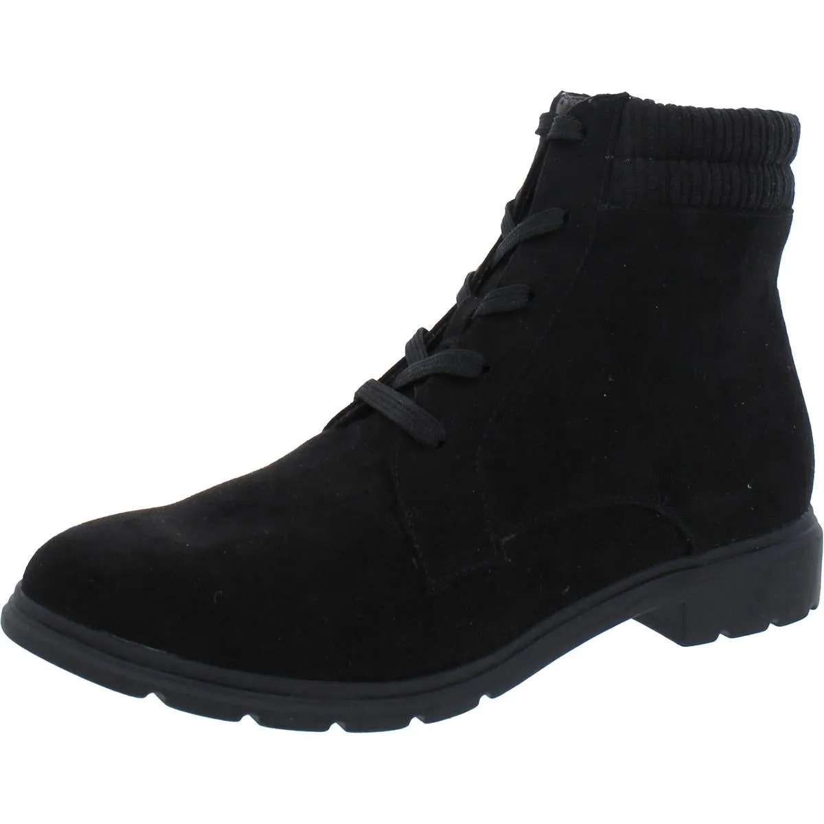 Dr. Scholl's Shoes Womens Networking Faux Suede Ankle Combat & Lace-up Boots