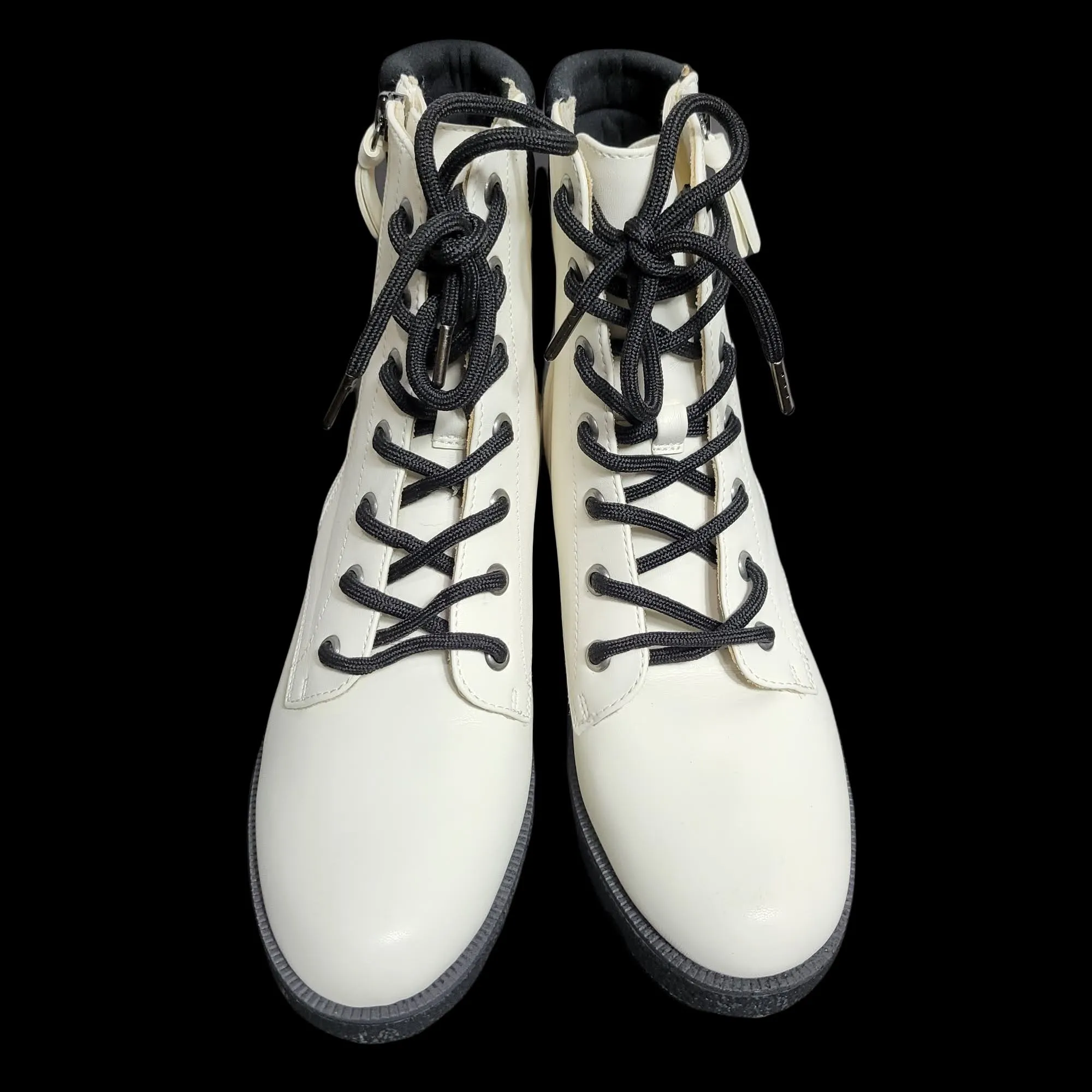 Dr Scholls Tayler White Combat Boots Size 8