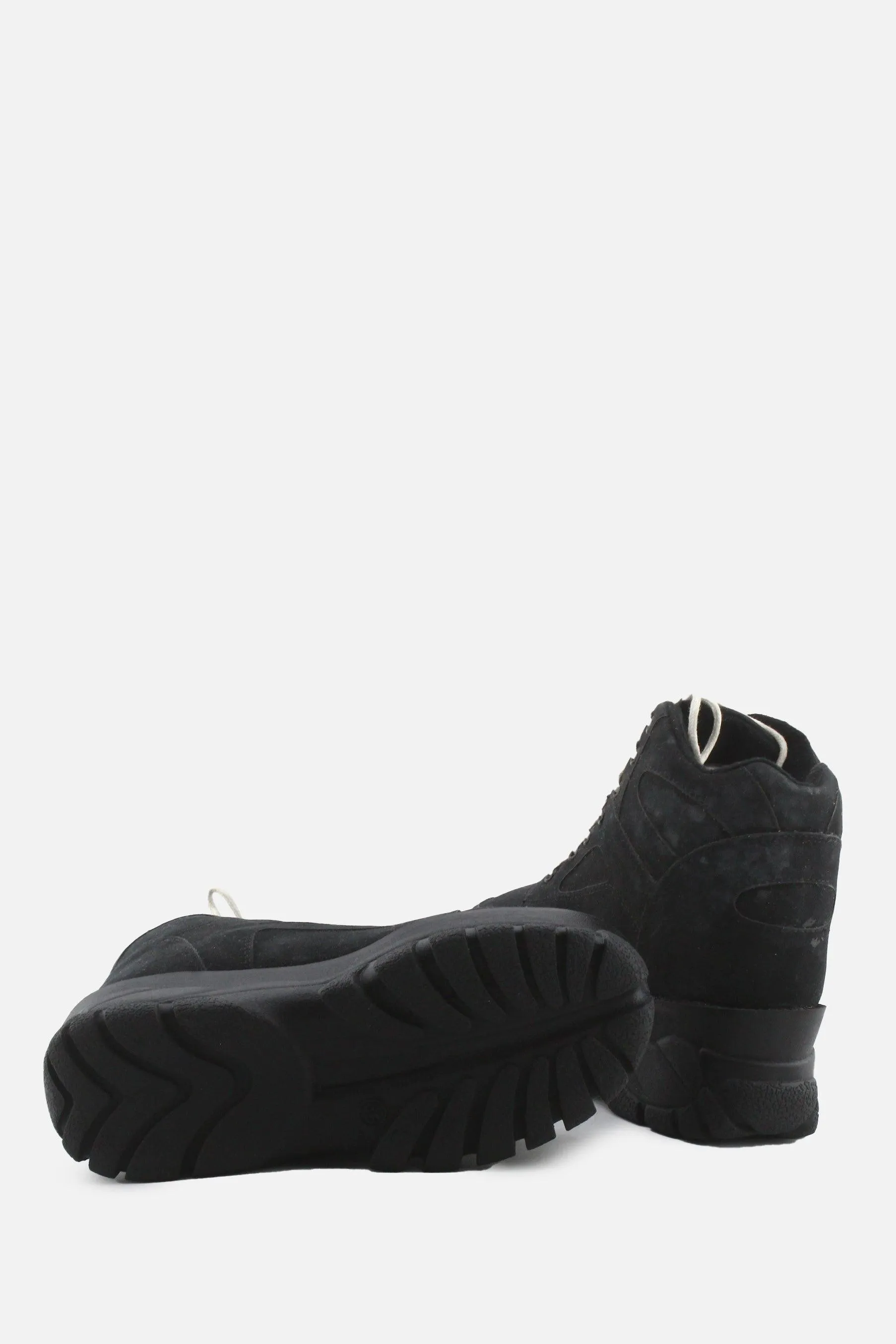 E & C Laces Combat Ankle Boots | Suede
