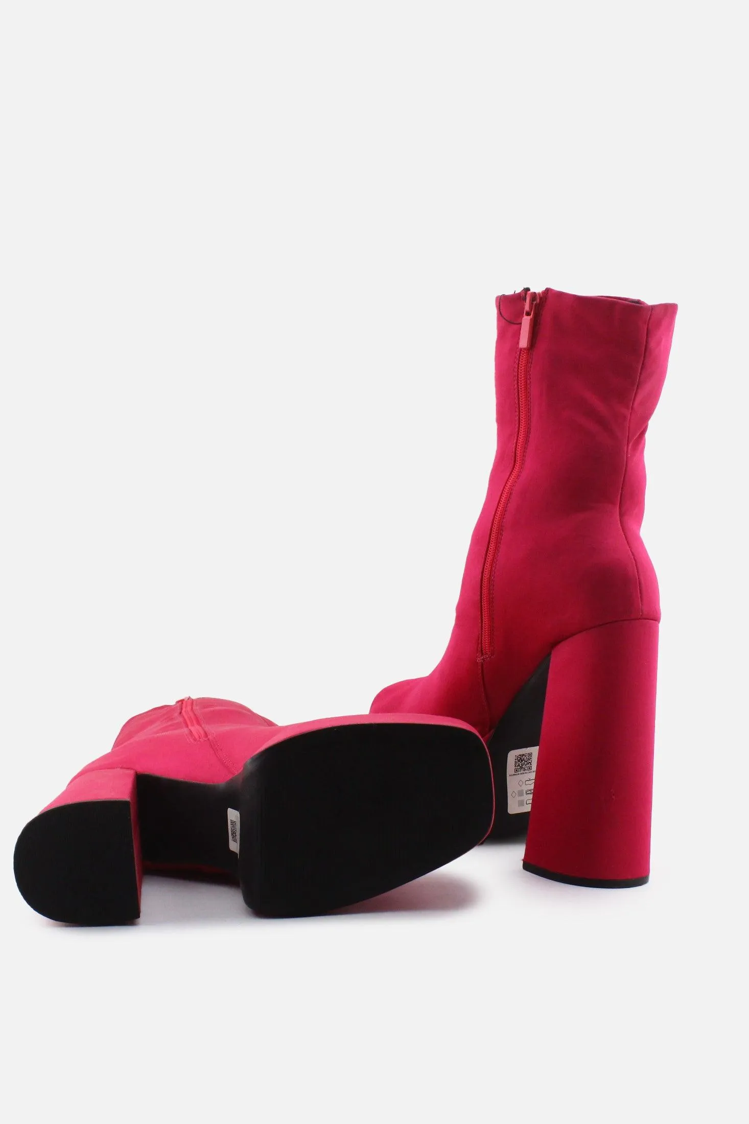 European  Brand Zipper Block Ankle Boots | Textile