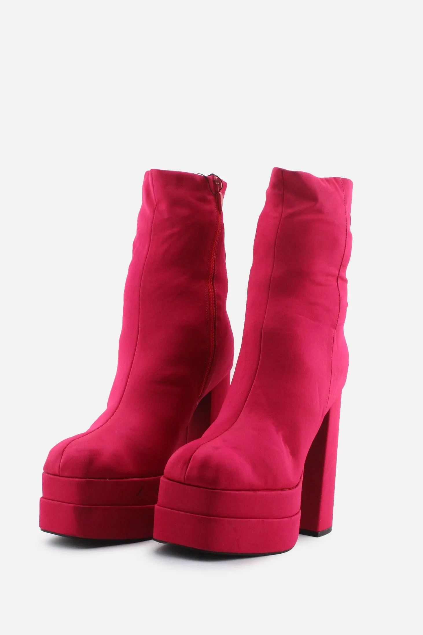 European  Brand Zipper Block Ankle Boots | Textile