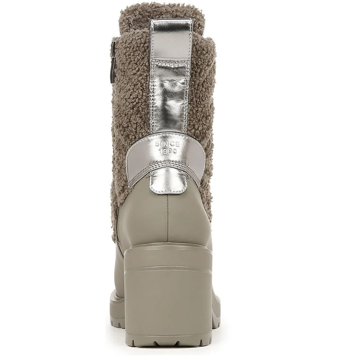 Franco Sarto Womens Dizzy 2 Faux Fur Lined Round Toe Combat & Lace-up Boots