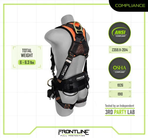 Frontline 100CTB Combat Construction Full Body Harness with Tongue Buckle Legs and Trauma Straps 3X/4X