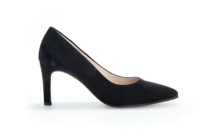 GABOR Black Suede Pointed Toe Court Shoe 38017 GABOR Black Suede Pointed Toe Court Shoe 38017