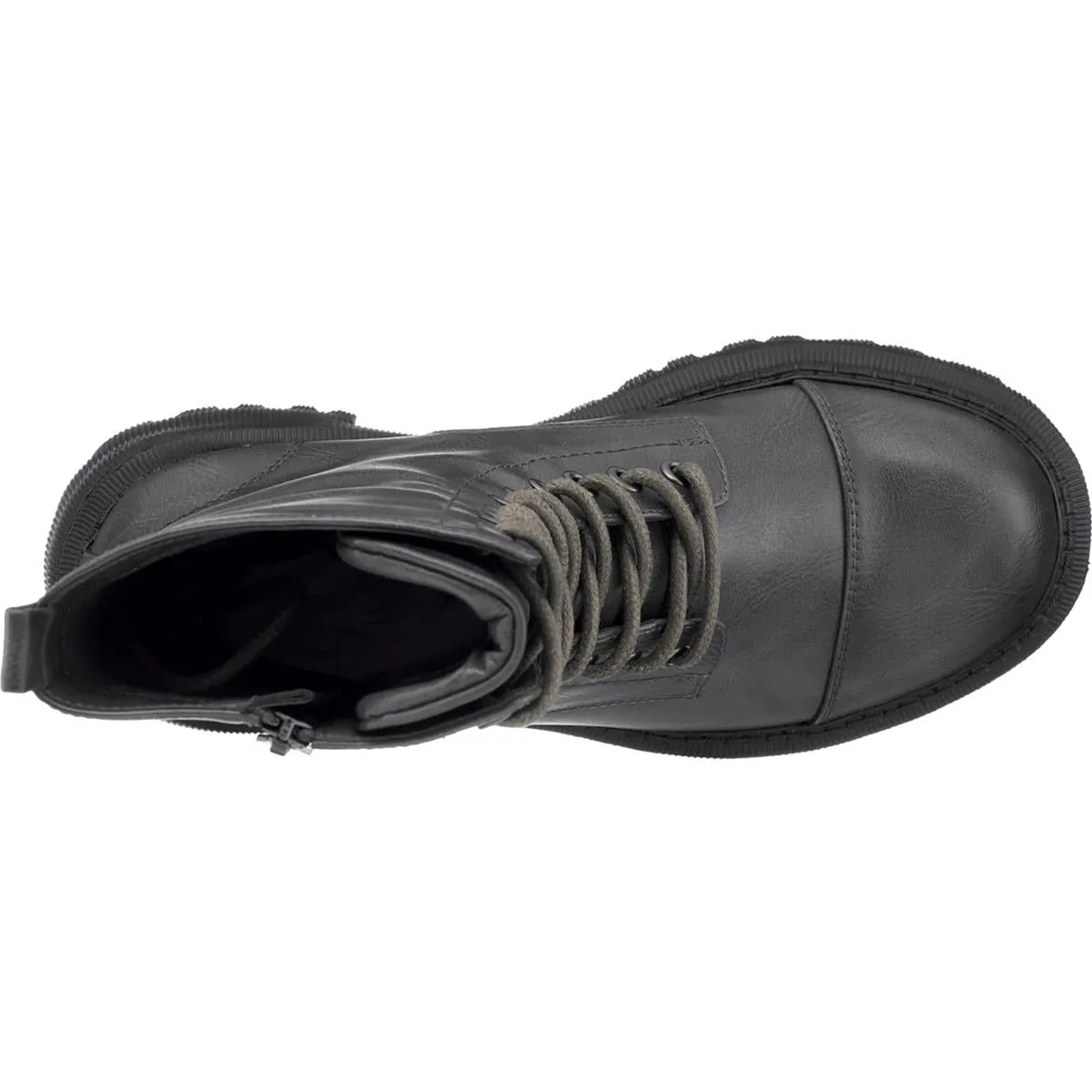 GC Shoes Womens Mckay Faux Leather Pull On Combat & Lace-up Boots