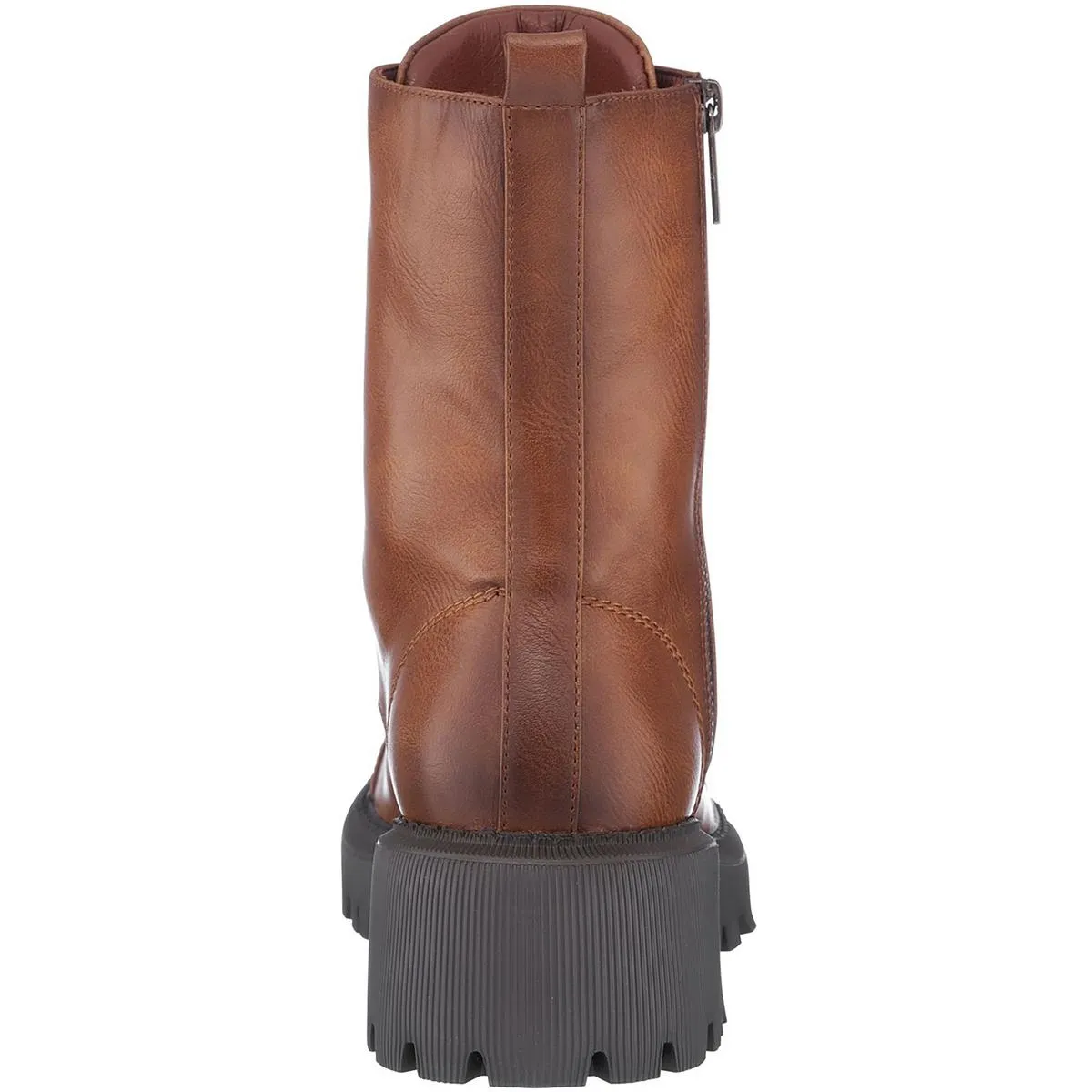 GC Shoes Womens Mckay Faux Leather Pull On Combat & Lace-up Boots