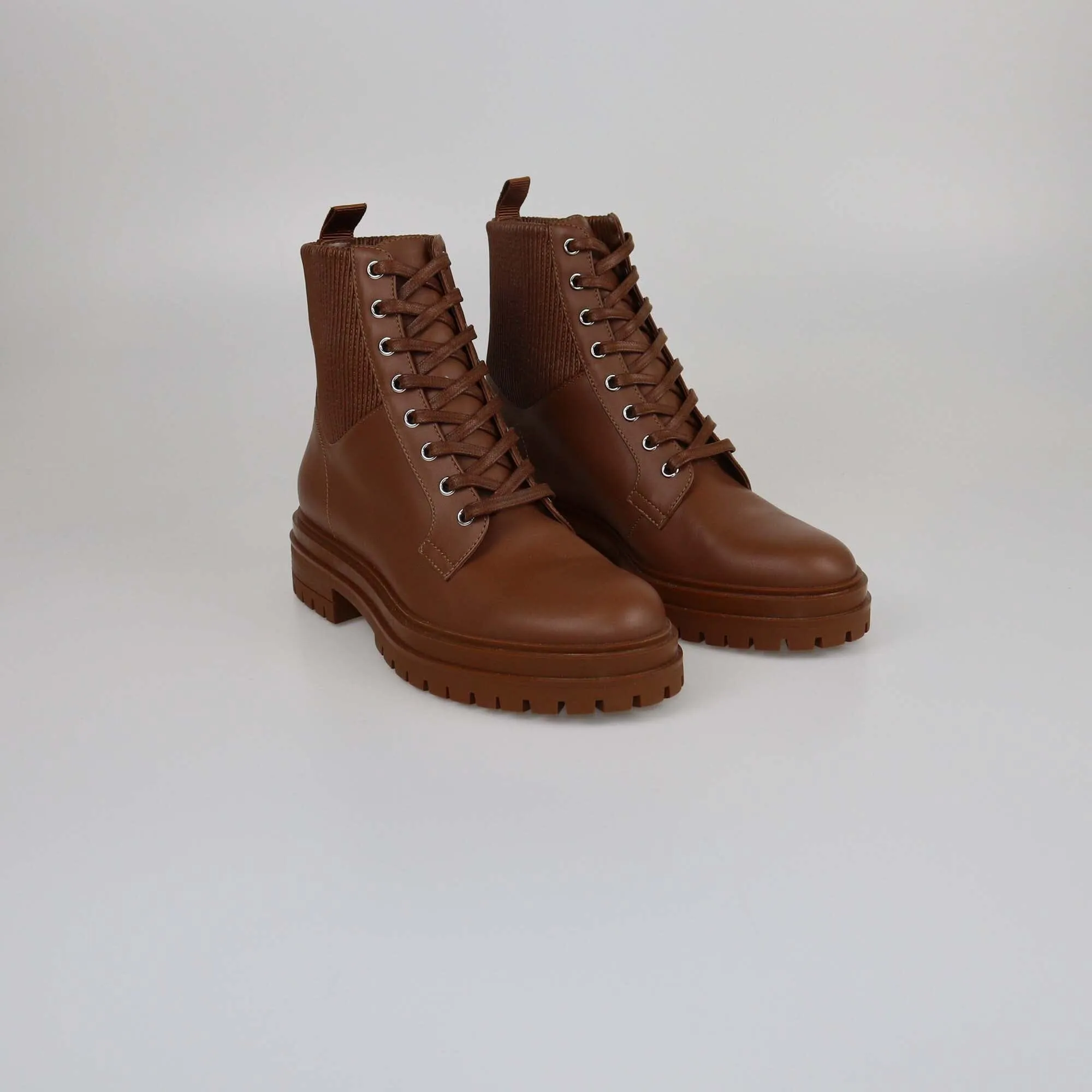 Gianvito Rossi Brown Trim Combat Boots