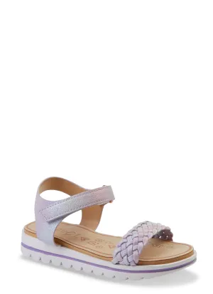 Girls Glitter Braided Band Velcro Strap Sandals Girls Glitter Braided Band Velcro Strap Sandals