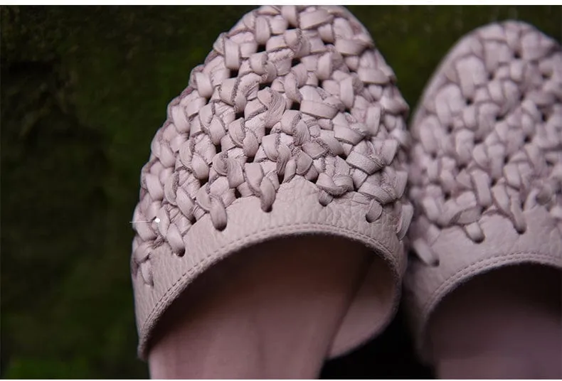 Handmade Pink Leather Sandals