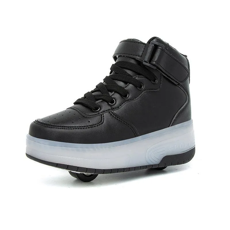 High Top Colorful Led Roller Shoes | Roller High Top Light Up Sneakers With Wheels