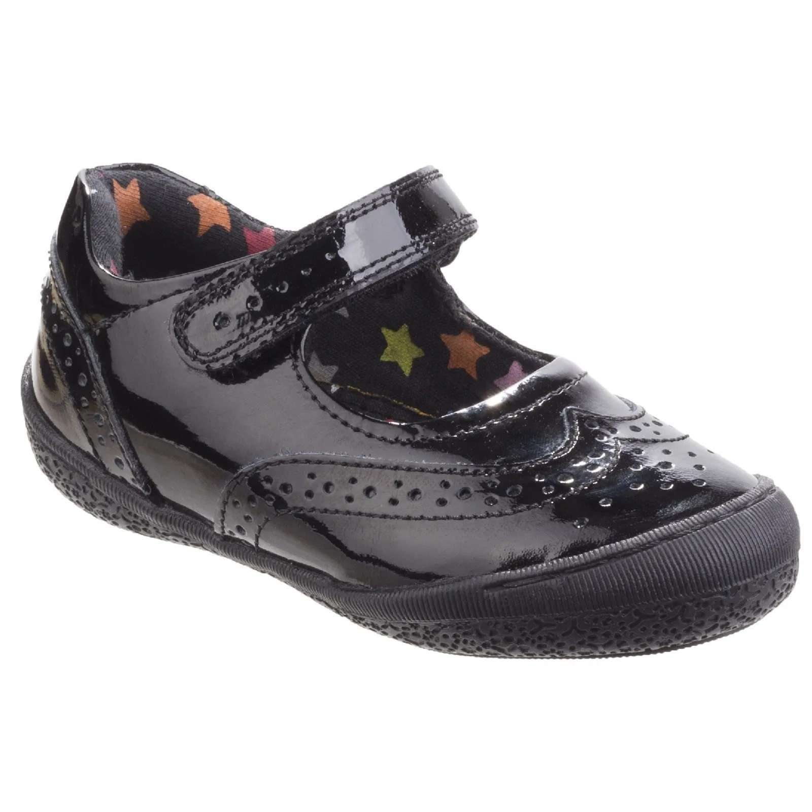 Hush Puppies Girls Rina Patent Leather School Shoes - Black
