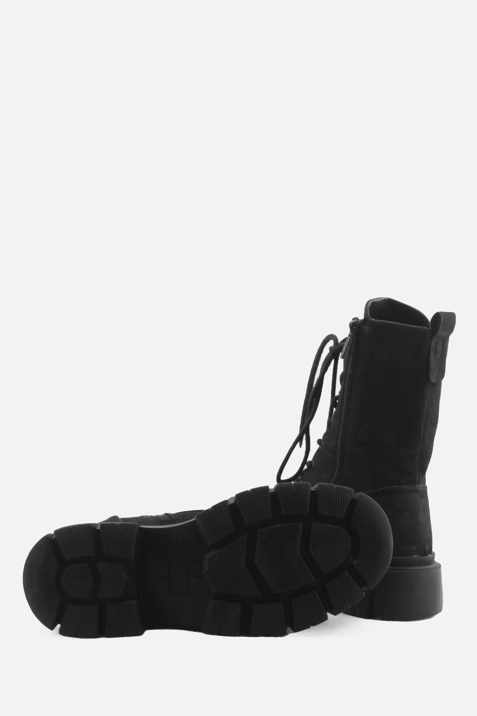 Jenny Fairy Zipper Laces Combat Boots | Suede
