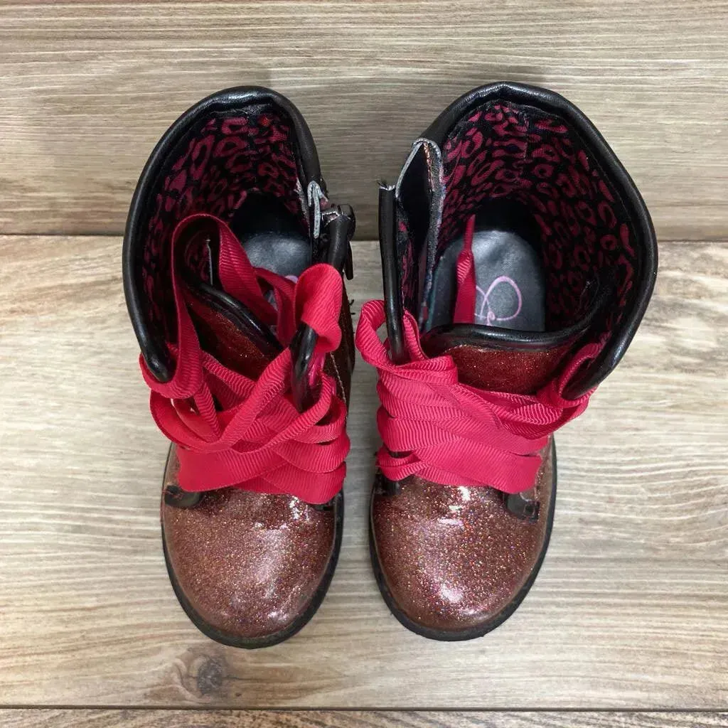 Jessica Simpson Glitter Combat Boots sz 7c